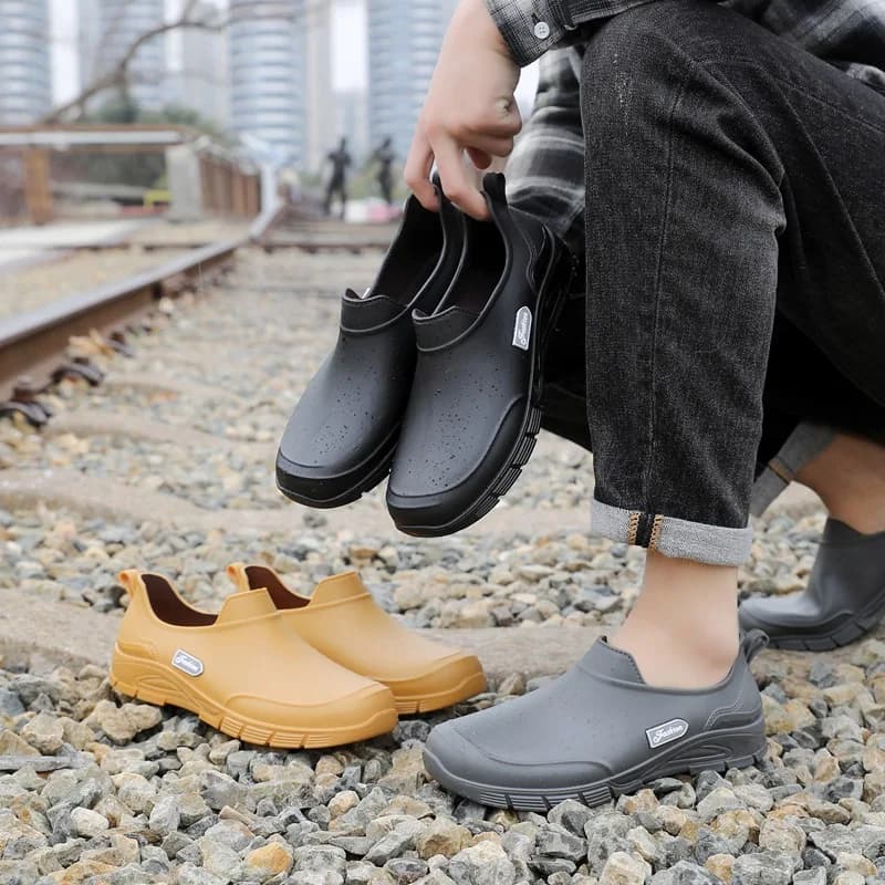 Bottes de pluie homme PVC anti-odeur antidérapantes pour cuisine pêche travail printemps automne