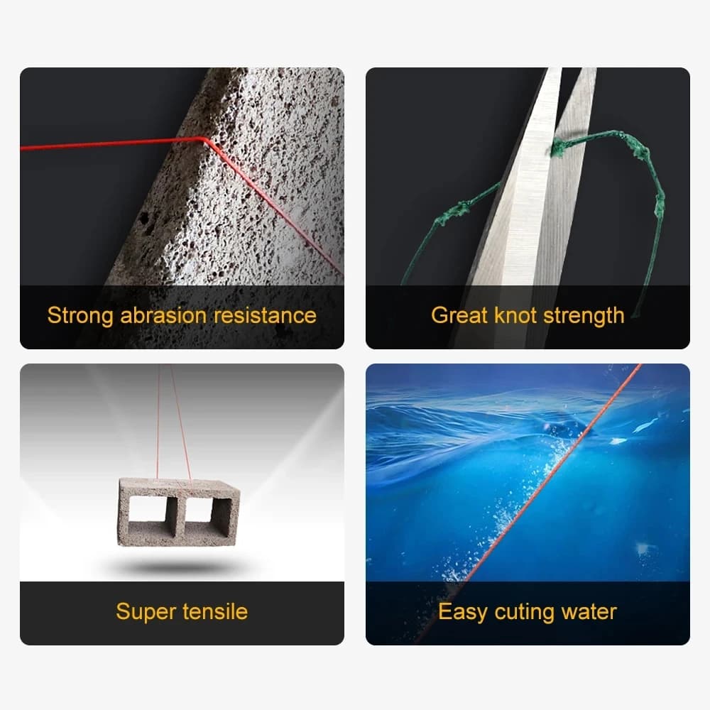 Ligne de pêche tressée JOF X12 12 brins multicolore pour mer - 33 à 150LB longueur 300M à 1000M