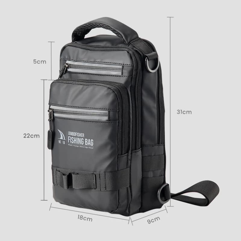 Sac de pêche multifonction léger avec porte-canne et compartiment tactique pour matériel