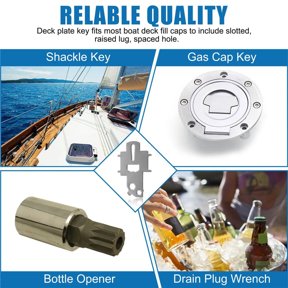 Clé de remplissage pour réservoir de gaz et eau de yacht en acier inoxydable marine