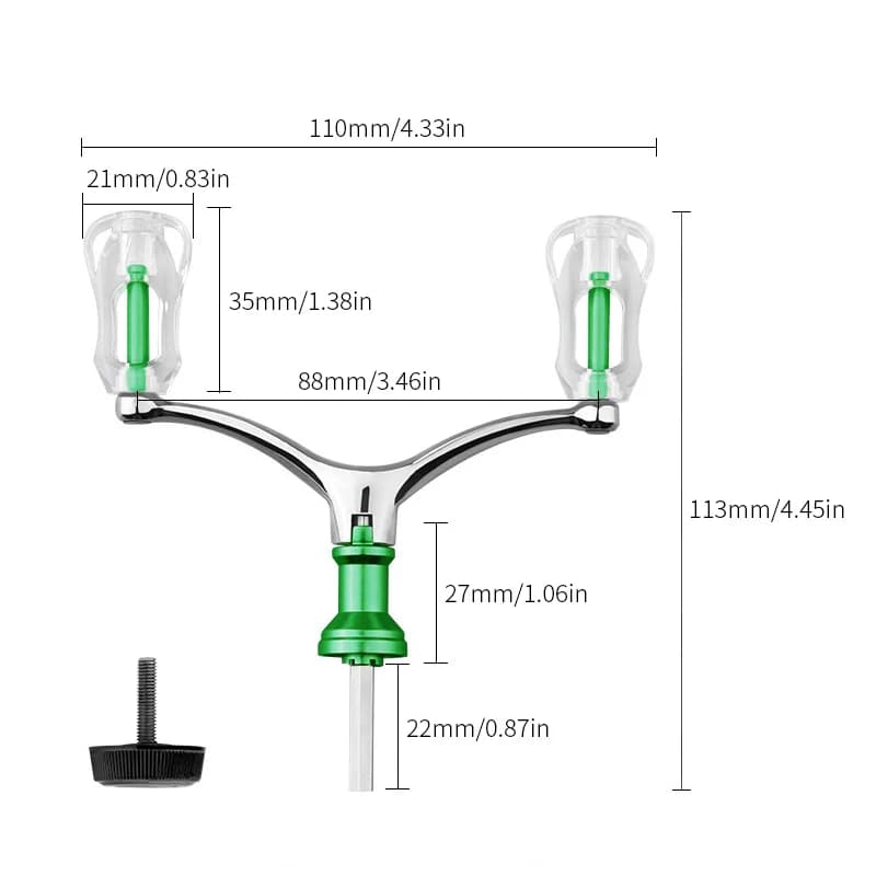 Manivelle de secours pour moulinet pêche 1000-4000 - Bras oscillant aluminium pliable six côtés multicolore