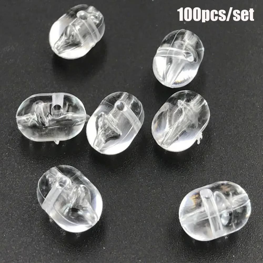 Perles de pêche doubles perles flottantes 100 pièces 47mm 50mm stoppers transparents perçables