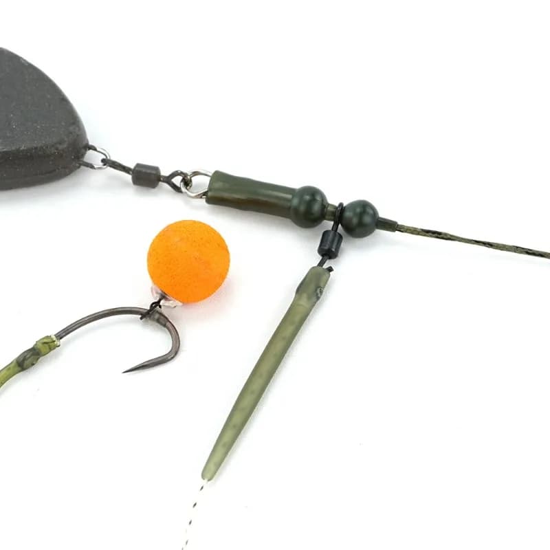 Kit pêche carpe HIRISI 3 hélices avec ligne tressée et plombée 68cm pour montage helicopter rig