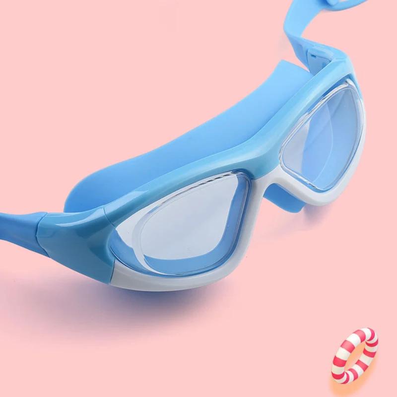 Lunettes de natation enfant grand cadre anti-buée étanches unisexe équipement scolaire