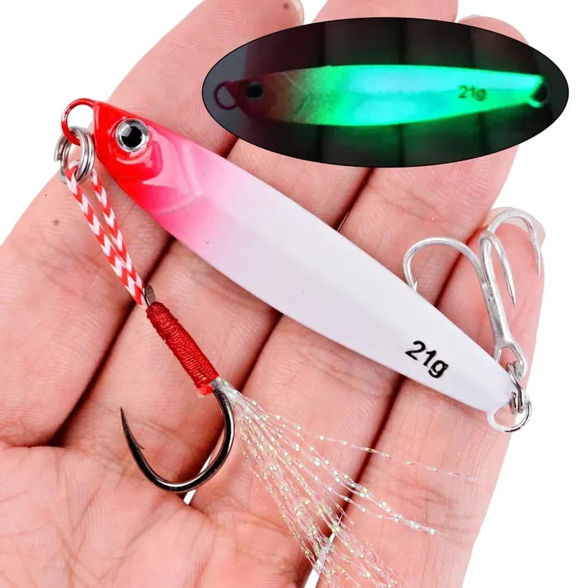 Set de 3-8 leurres jig métal 7g-40g - Leurres de fond pour pêche en mer et pêche côtière au lancer