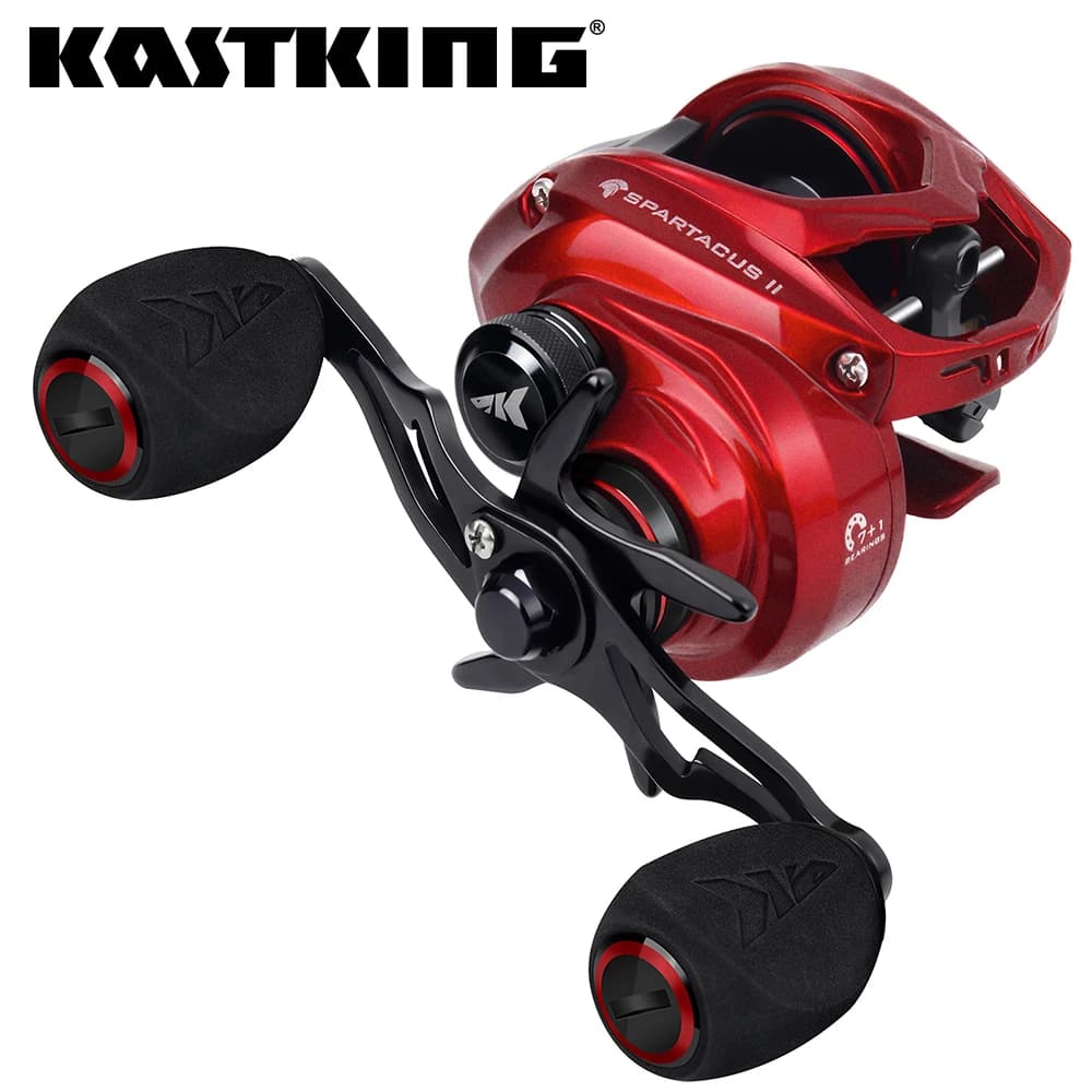 Moulinet baitcasting KastKing Spartacus II Ultra Smooth 8KG frein 7+1 roulements ratio 7.2:1 pour pêche