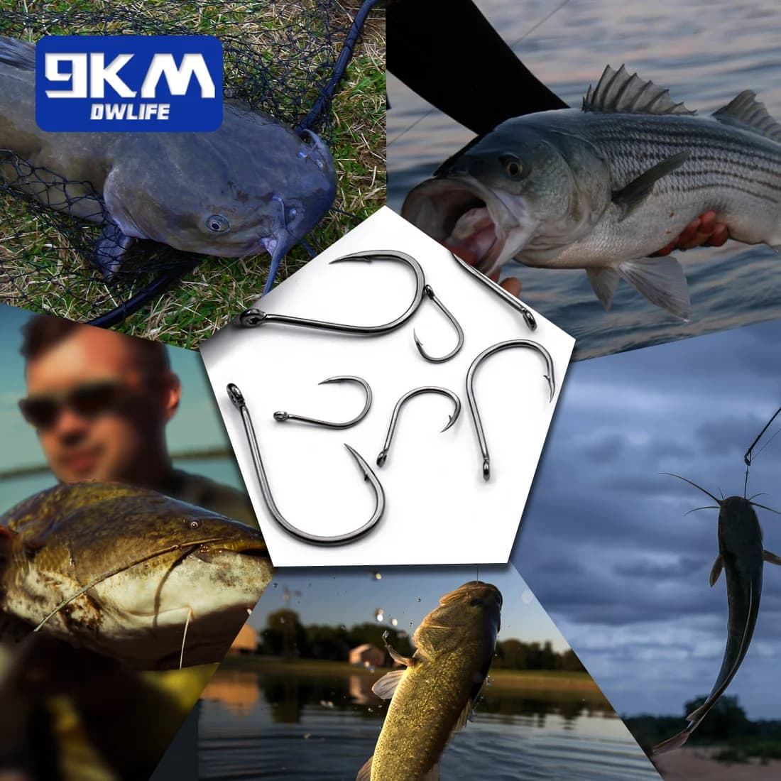 Hameçons de pêche Iseama 9KM pour carpe et mer, 50 à 200 pièces, hameçons circle à