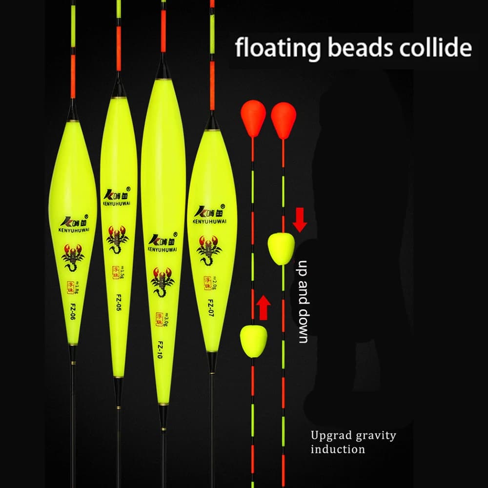 Flotteurs de pêche slip drift tube longue queue avec perle indicateur - nouveaux bouchons visibles