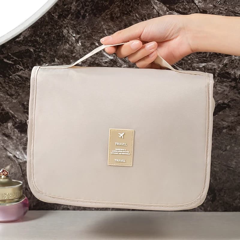 Sac de voyage multifonction avec crochets pour cosmétiques et produits de toilette - organisation pratique