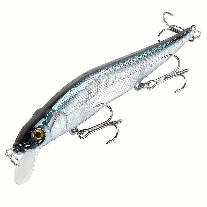 Leurre dur minnow 11,5cm/14g simulation plastique, 3 hameçons triples pour brochet et carpe, appât artificiel pêche