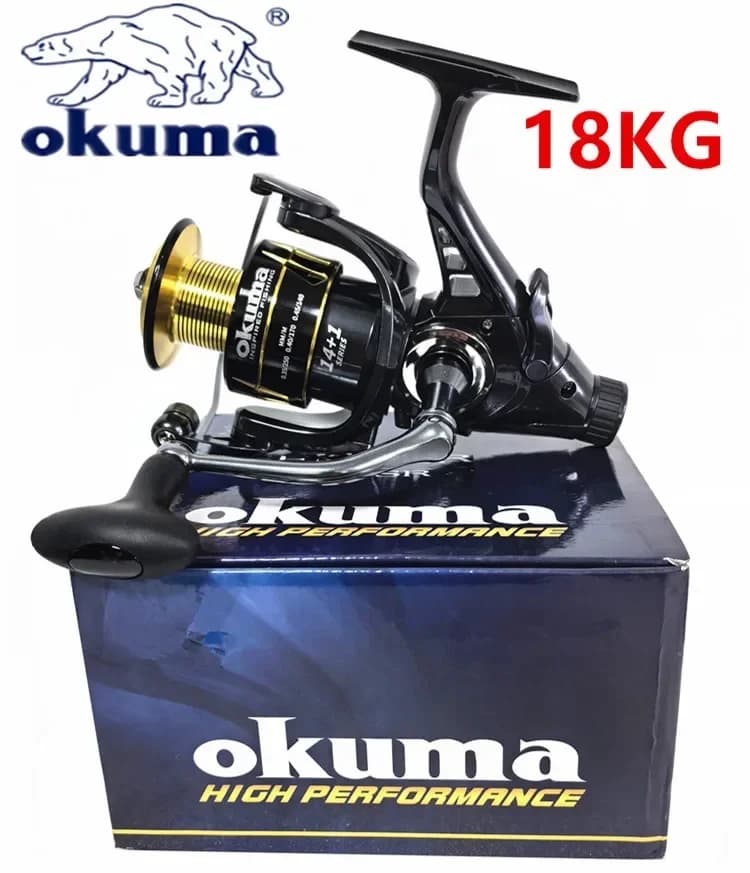 Moulinet spinning Okuma Dual Brake fil métal 18kg frein max - Roue G3000 à G6000 pour pêche sportive