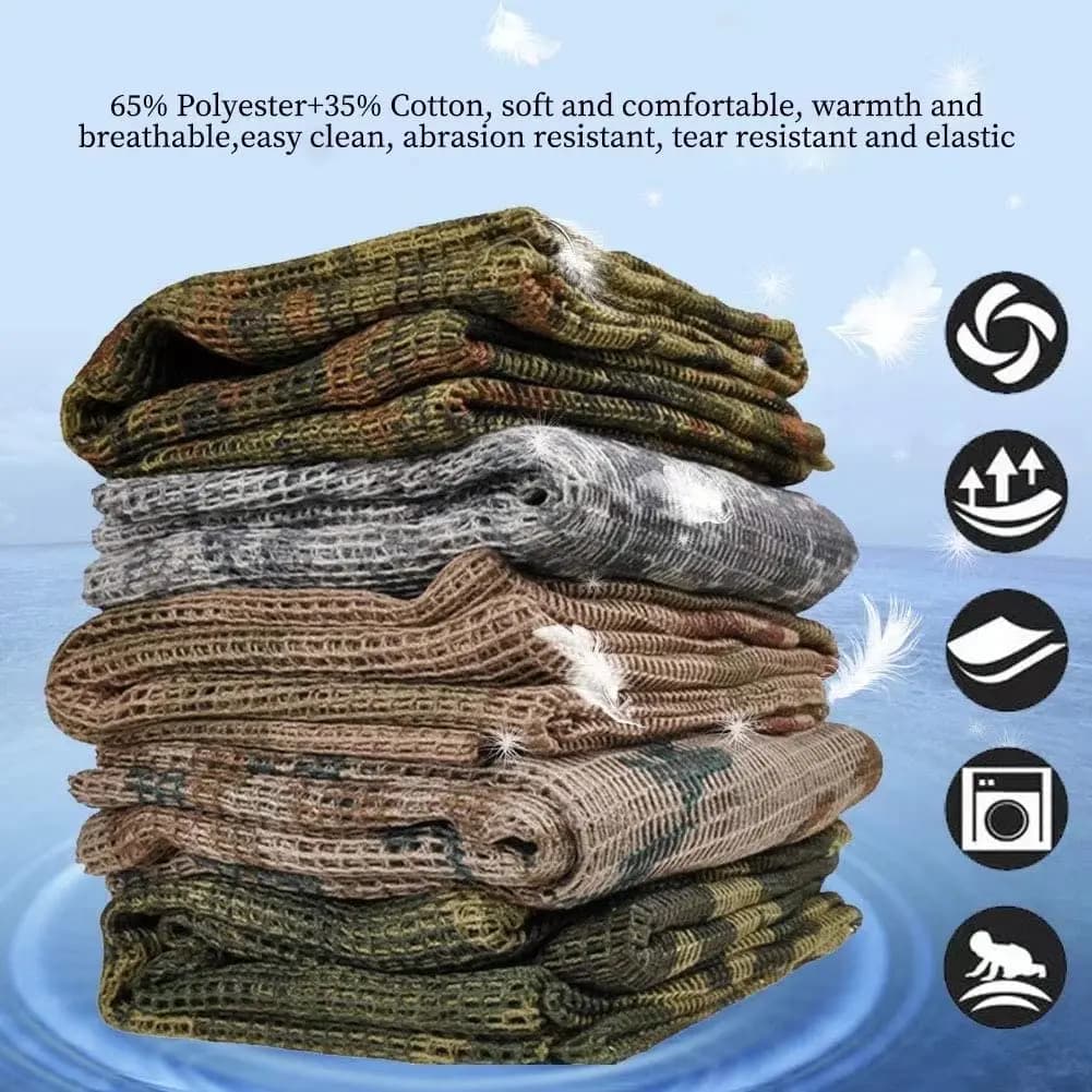 Filet camouflage tactique écharpe mesh guerre chasse photo sniper pêche discrète accessoire polyvalent