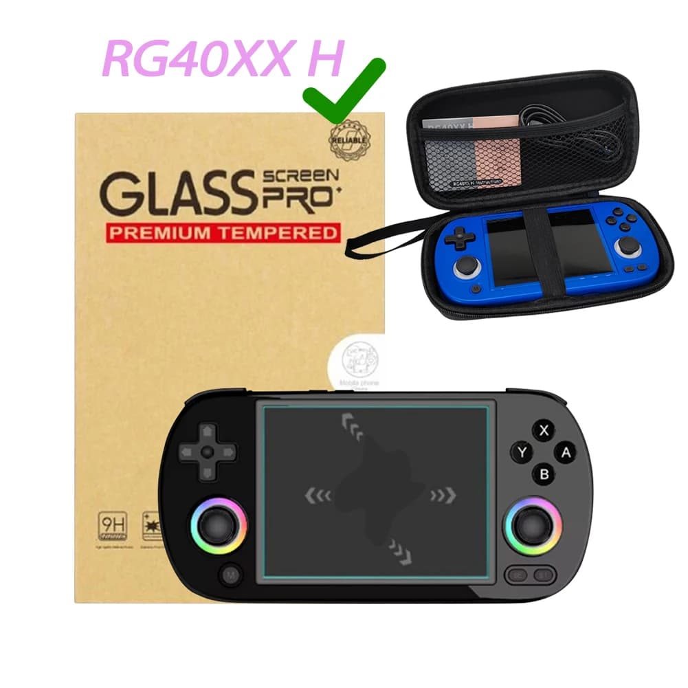 Étui rigide avec protecteur d'écran pour Anbernic RG40XX H - Coque de protection et accessoires gaming