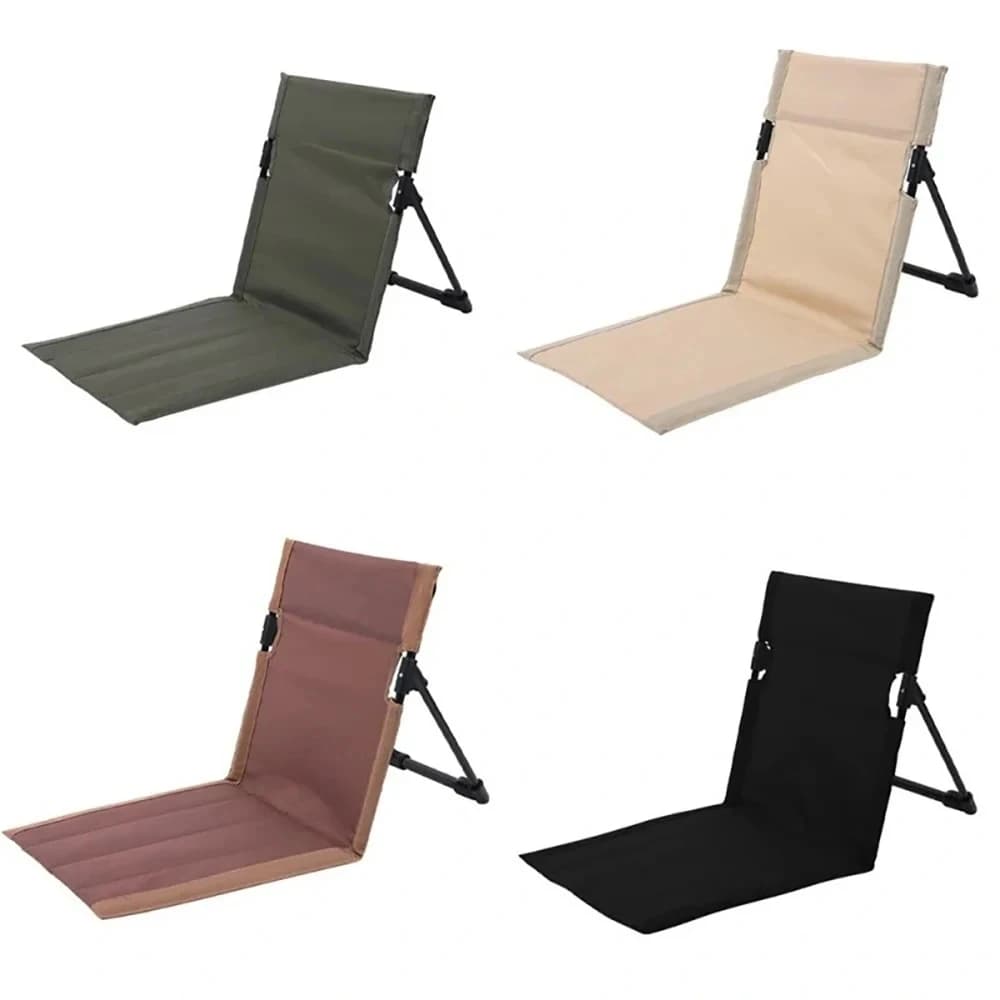 Chaise pliante de jardin avec coussin dossier - Siège paresseux pour pique-nique et pêche plage