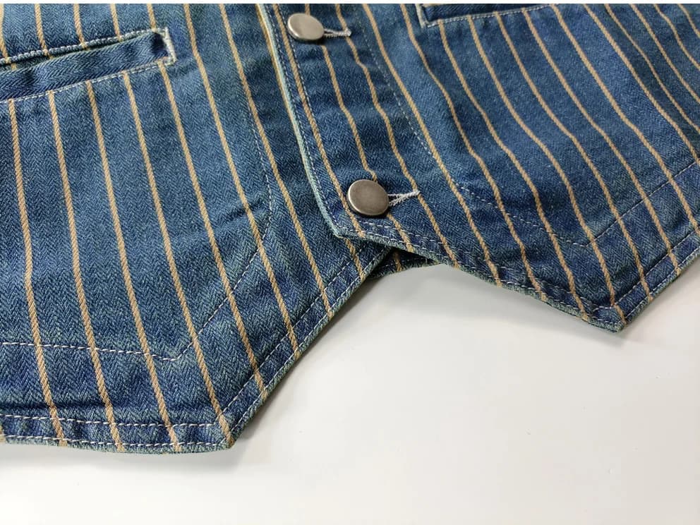 Veste cargo sans manches en denim lavé pour homme, décontractée à multiples poches et col V,