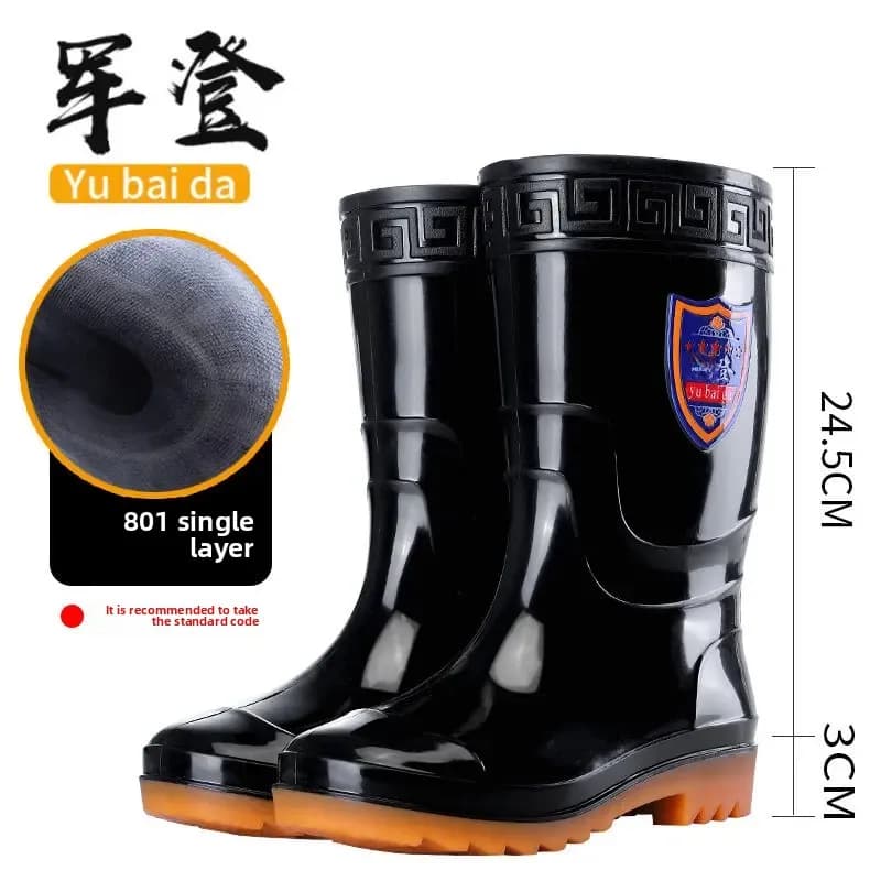 Bottes mi-mollet unisexes pêche - Chaussures PVC antidérapantes pour pêche en eau peu profonde