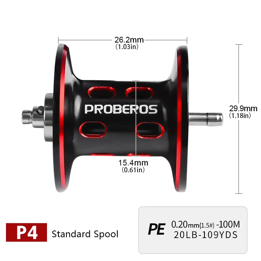 Moulinet baitcasting Proberos 7.2:1 5+1BB 8kg drag, corps métal 162g pour pêche en eau salée et lancer - PRO BEROS
