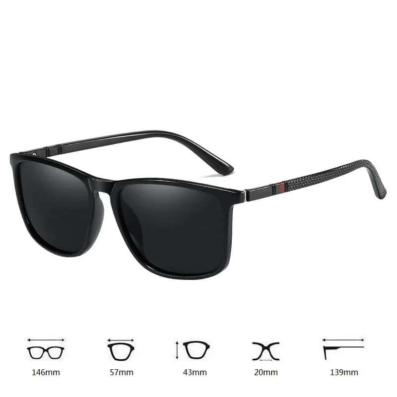 Lunettes de soleil polarisées vintage carrées pour pêche vision UV400 protection éblouissement pêche en mer