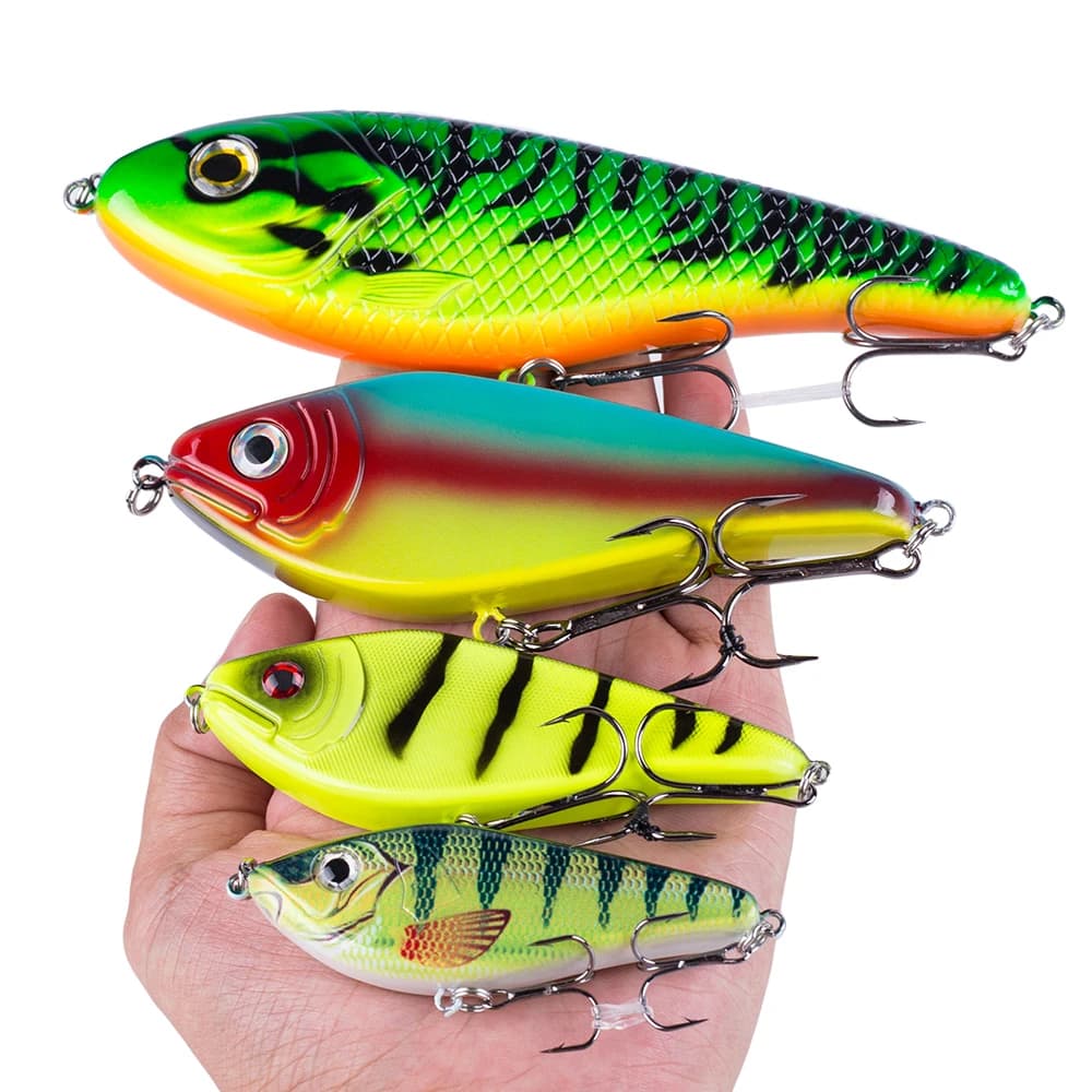 Leurre Jerkbait Hanlin Glide 75-150mm pour pêche du brochet, muskie et black bass - appât dur crankbait