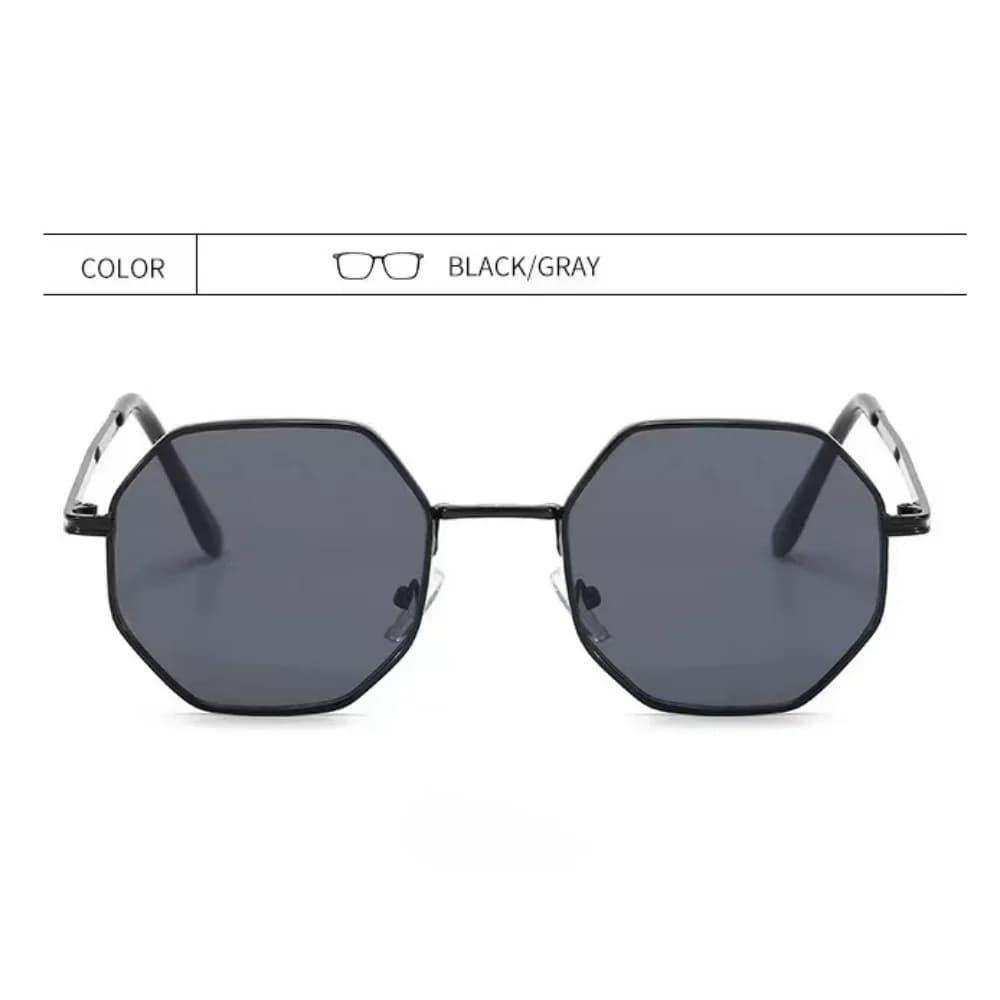 Lunettes de pêche octogonales métal rétro - Protection UV400 pour homme et femme - Style vintage
