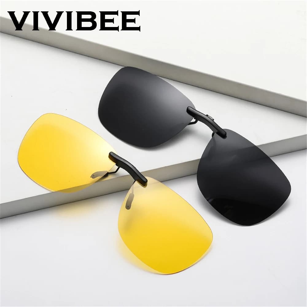Lunettes Clip-On Conduite VIVIBEE Polarizées - Vision Nuit Pêche Extérieur UV400 Unisex Homme Femme
