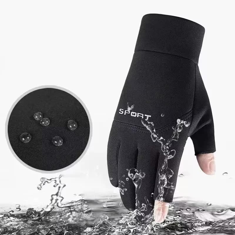 Gants d'hiver écran tactile pêche ski vélo mixte - Design 2 doigts antidérapant hommes femmes