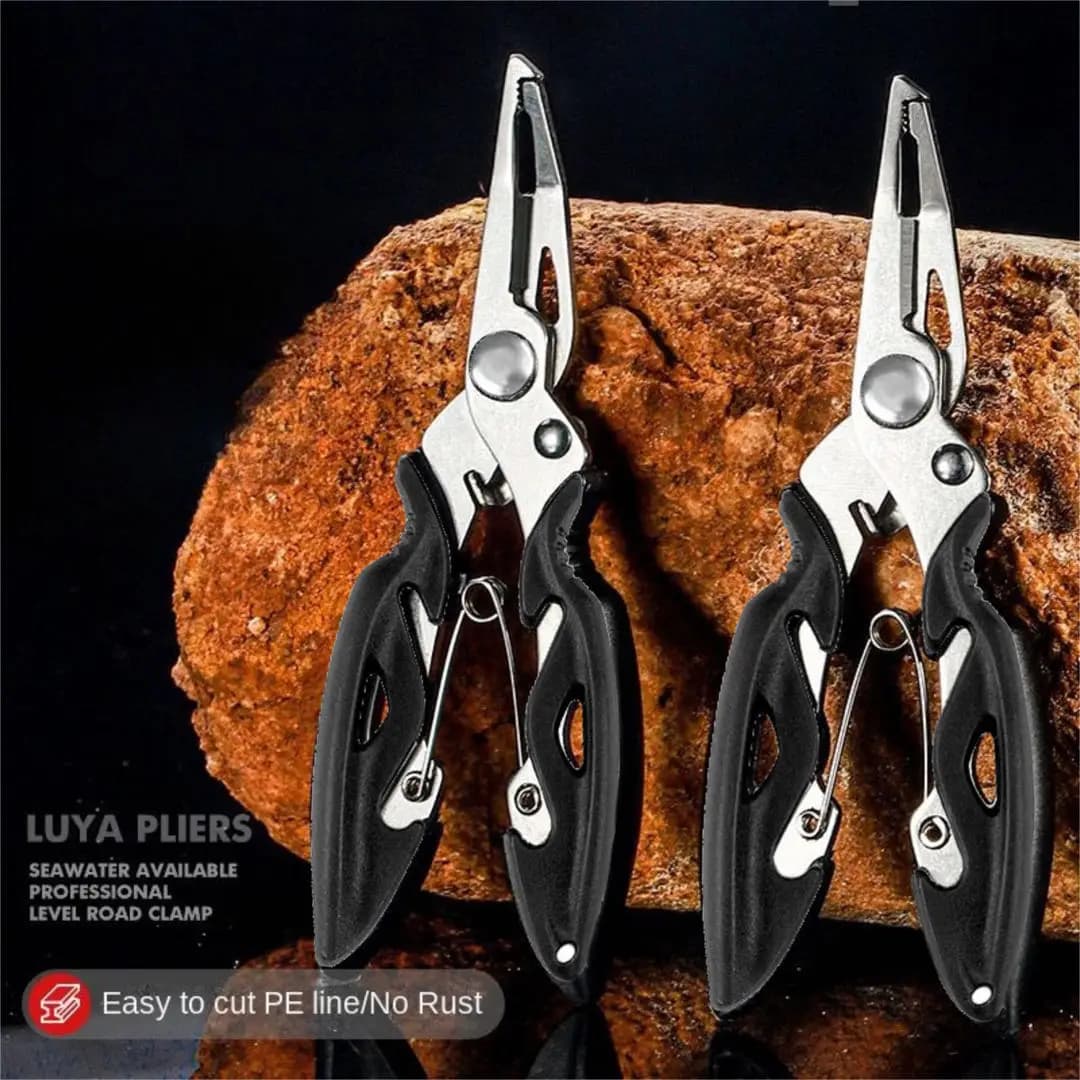 Pince multifonction pêche avec coupe-ligne décrocheur et ouvre-anneaux pour leurres courbés