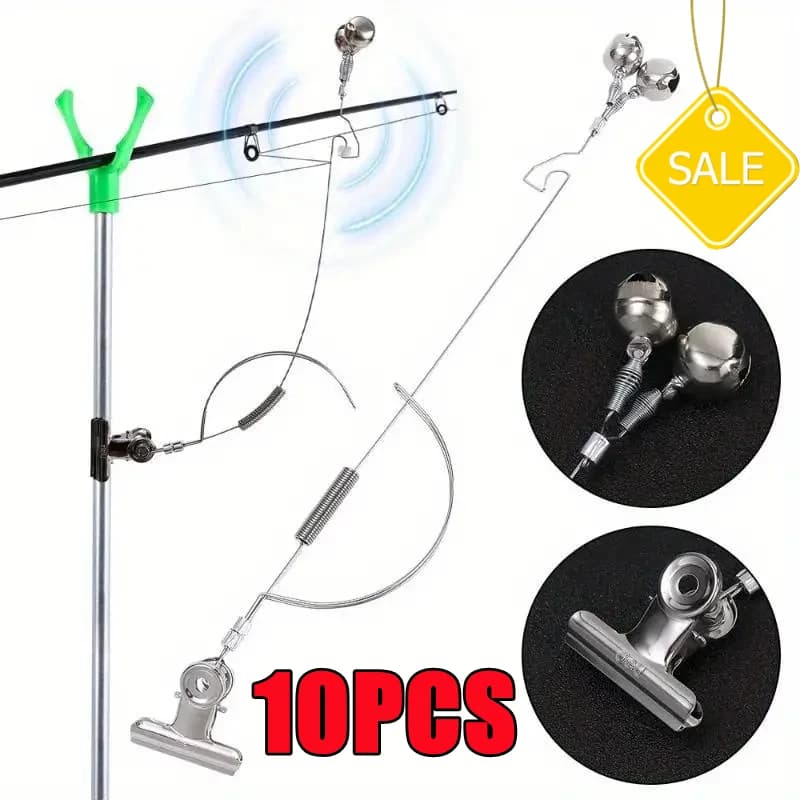 Alarme de touche pêche carpe acier inoxydable 10-1PC - Détecteur morsure anti-corrosion accessoires