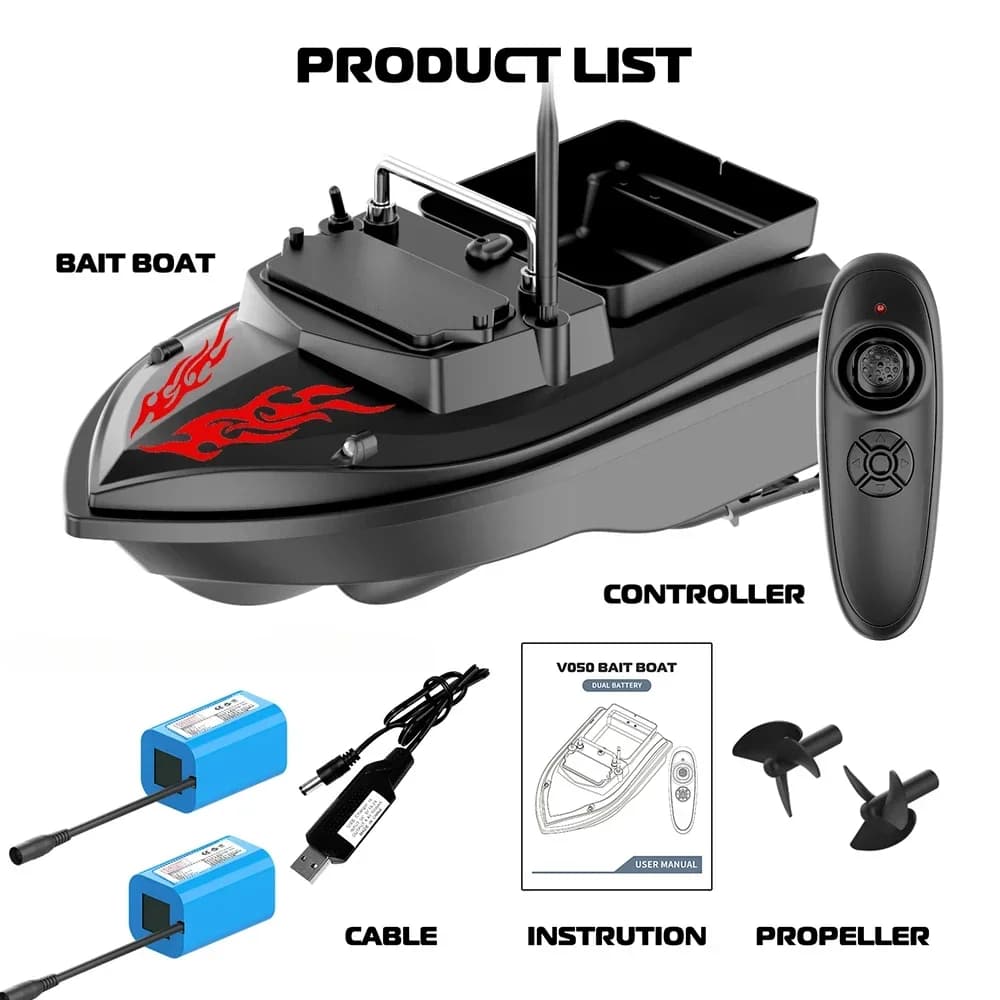 Bateau appât télécommandé RC 500m portée 2kg charge vitesse fixe étanche pêche VWVIVIDWORLD