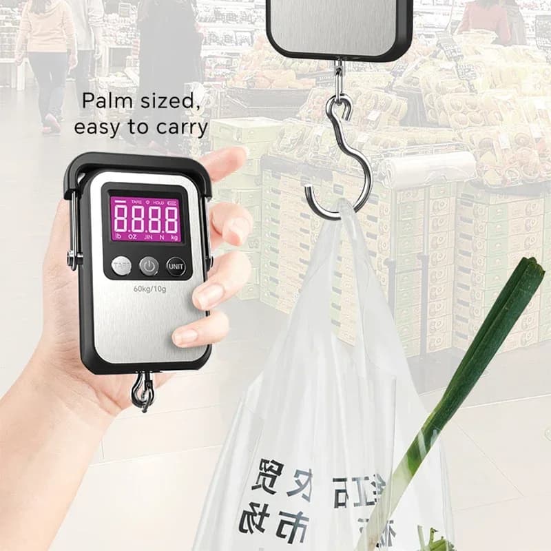 Balance digitale portable 60kg/10g rechargeable USB pour pêche et bagages - Pèse-électronique polyvalent précis