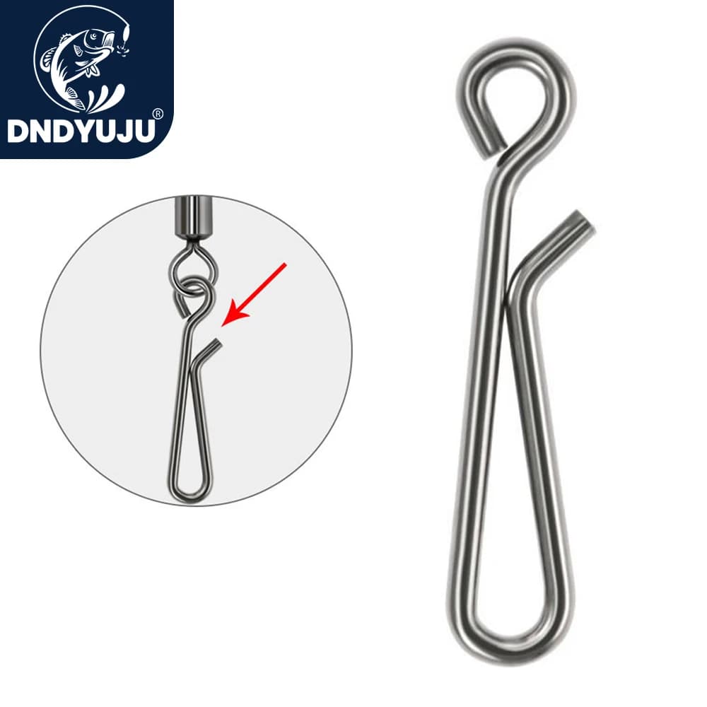 Émerillons à clip rapide DNDYUJU 30/50/100 pièces acier inoxydable - Accessoires pour leurres et pêche à la traîne