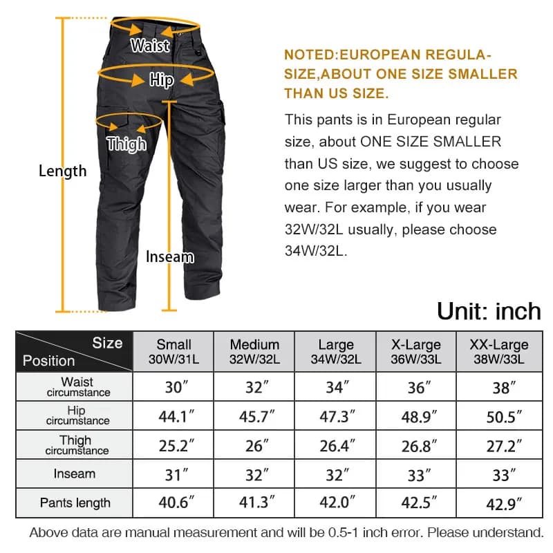 Pantalon tactique léger stretch IDOGEAR - parfait pour pêche active et randonnée aquatique