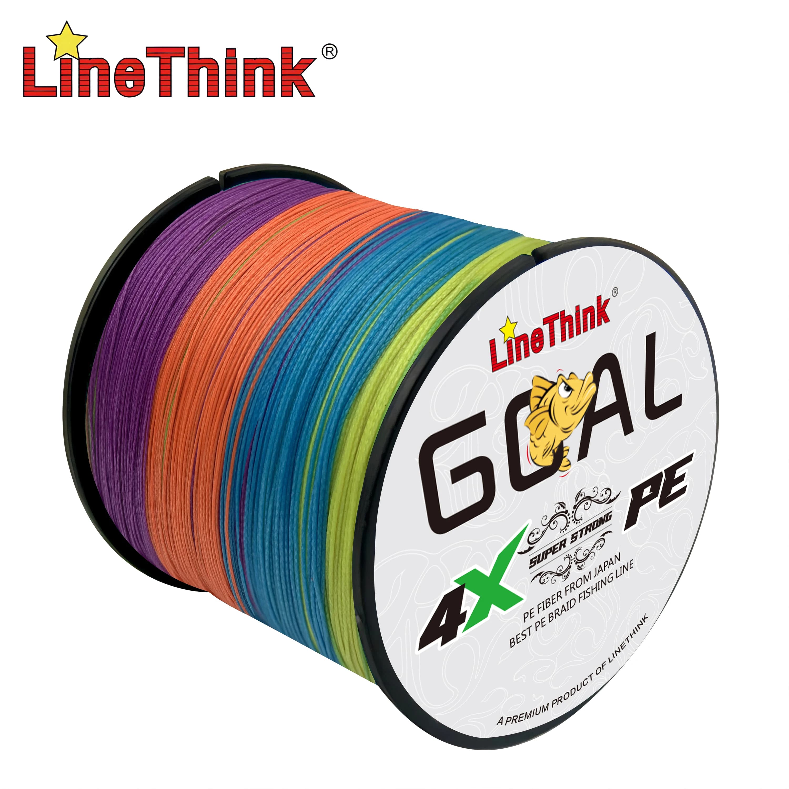 Ligne de pêche Linethink Goal 300m/500m PE braidée 4 brins - Résistante et précise pour pêche en mer