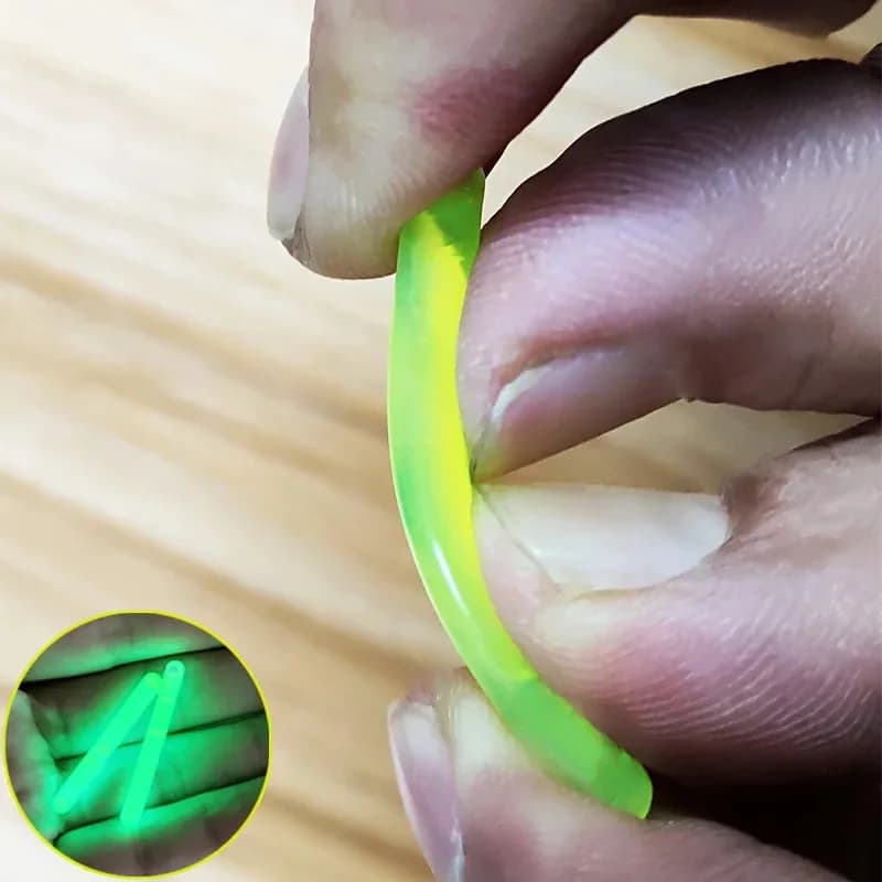 10 bâtons luminescents fluorescents 4.5x40mm pour cannes et flotteurs - Éclairage pêche de nuit