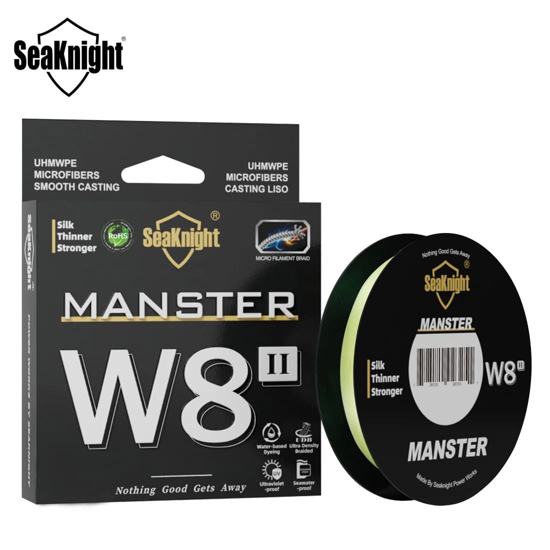 Ligne pêche mer SeaKnight W8II 150m 8 brins PE tressé revêtement silicone amélioré - saltwater fishing