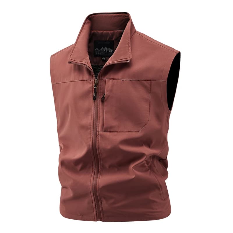 Veste de pêche sans manches respirante pour homme avec poches cargo et coupe sport