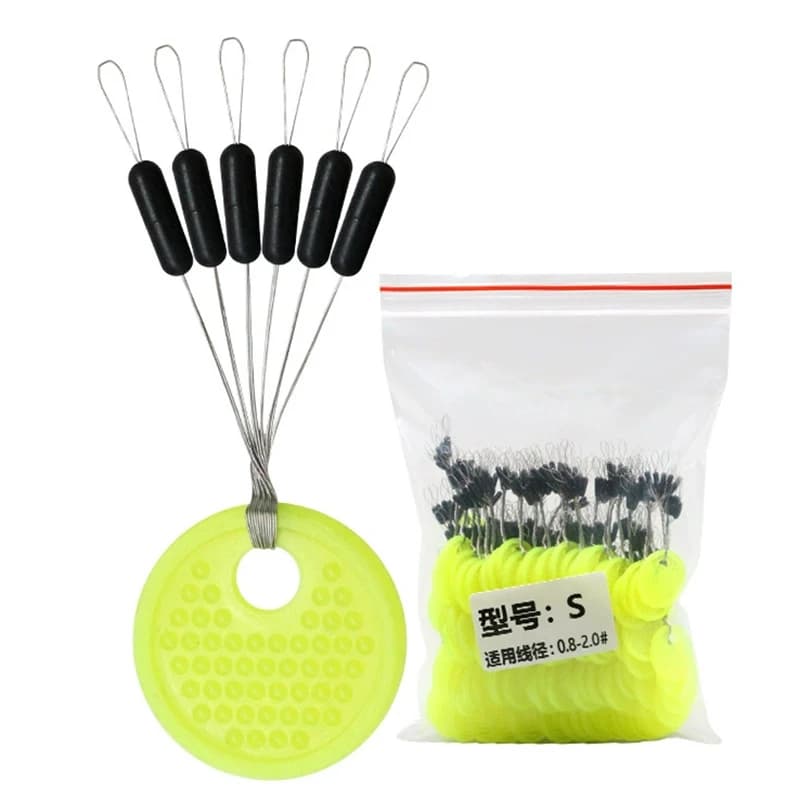 60 stop-floats caoutchouc Space Beans par 10 groupes - Accessoires pêche au flotteur pour carpe et mouche
