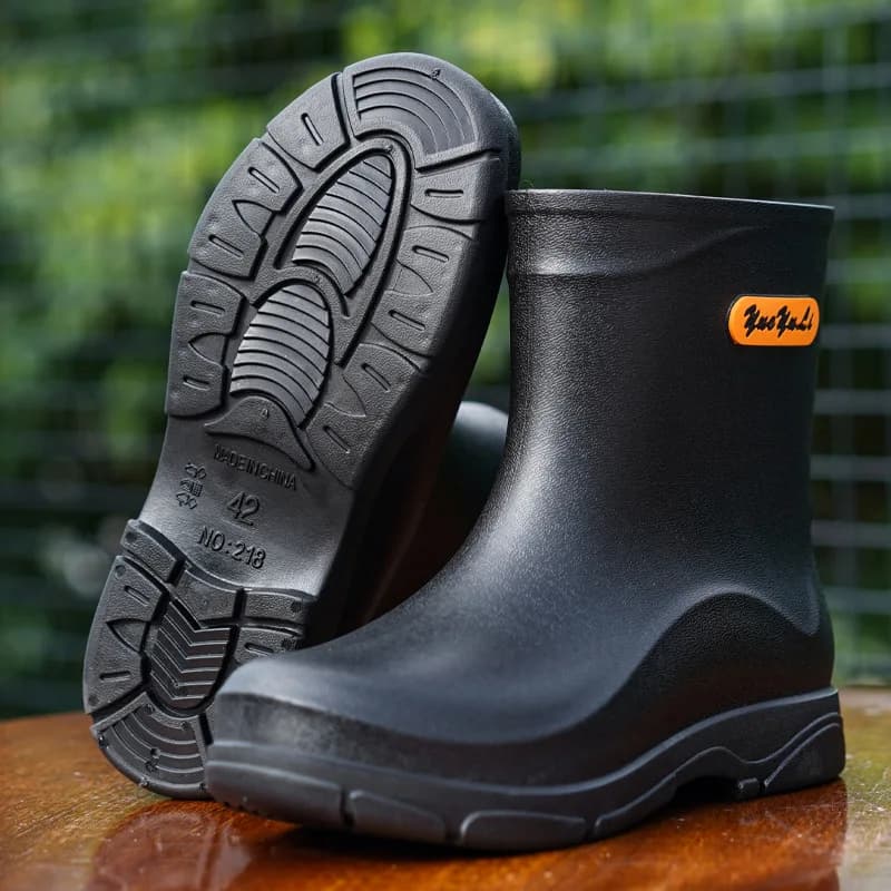 Bottes de pluie mi-mollet tendance pour homme - Travail en cuisine, pêche et lavage auto