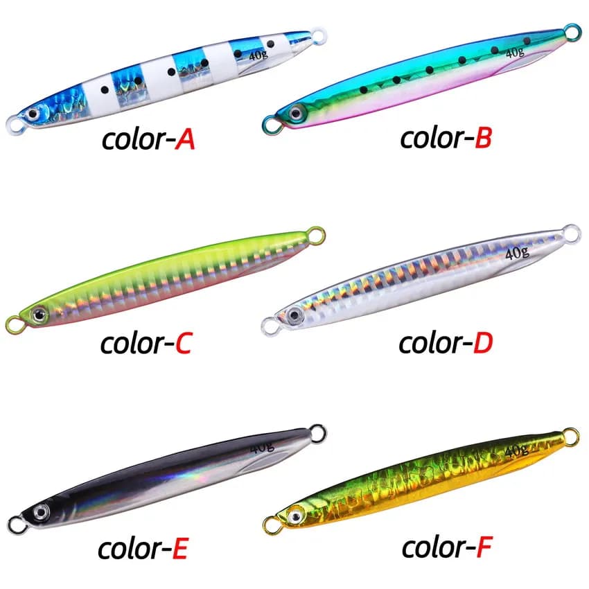 Leurre métal jig shore 7g à 40g pour bar et pêche au leurre en mer, leurres