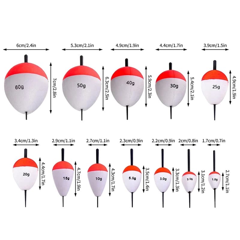 5 flotteurs de pêche en mousse EVA légers et durables - Buoys flotador pour toutes techniques de pêche