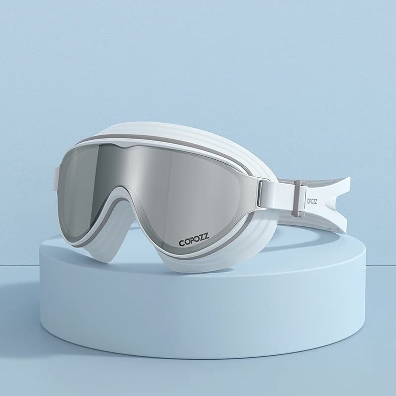 Lunettes de natation adultes grand cadre COPOZZ professionnelles - Anti-buée, plaquées durables confortables