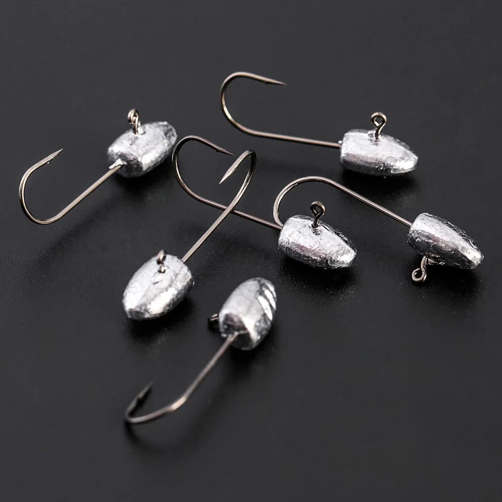 Hameçons plombés JOHNCOO 10 pièces pour leurres souples, 2g 3g 5g, pêche légère au jig