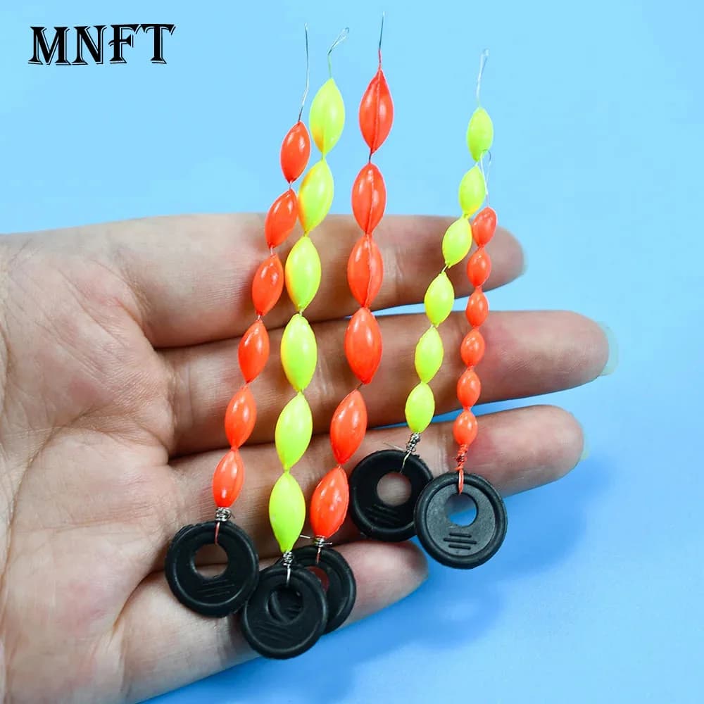 60 flotteurs pêche 6 en 1 type étoile - Perles en mousse stoppe-ligne 7 étoiles