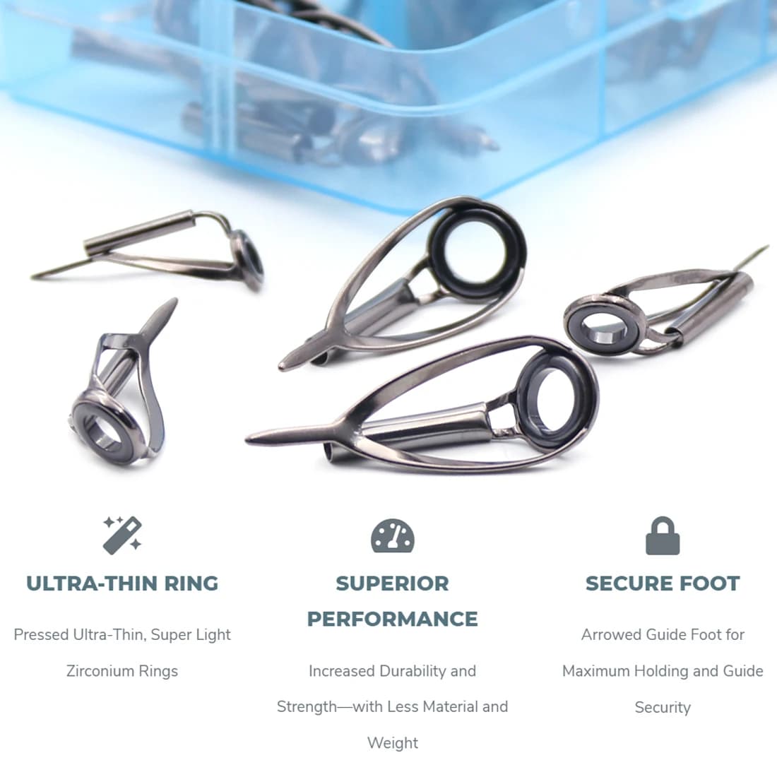 Kit réparation anneaux FishTrip 3 à 80 pièces pour cannes spinning et casting