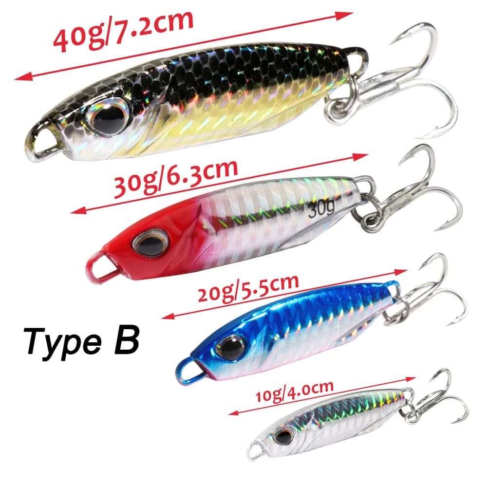 Leurre métal jig 10g à 40g - Cuiller casting pour pêche du bord en mer et lac français