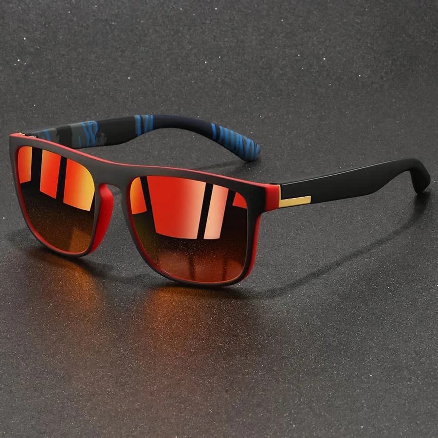Lunettes de pêche vintage carrées pour hommes et femmes - Style rétro avec protection anti-éblouissement