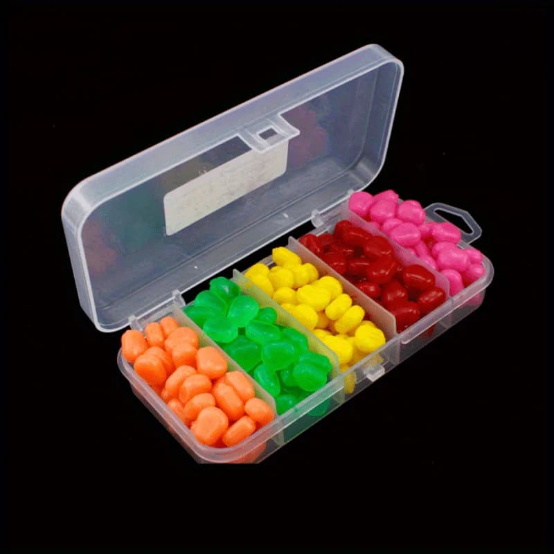 Maïs artificiel flottant et coulant - 100 grains parfumés souples 0.39 pouces pour appâts mobiles carpe