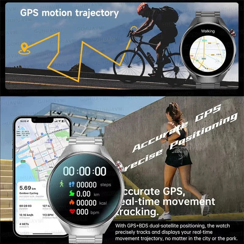 Smartwatch Originl G5 Plus 2025 : Écran AMOLED 1.75 pouces avec GPS, boussole et appels Bluetooth