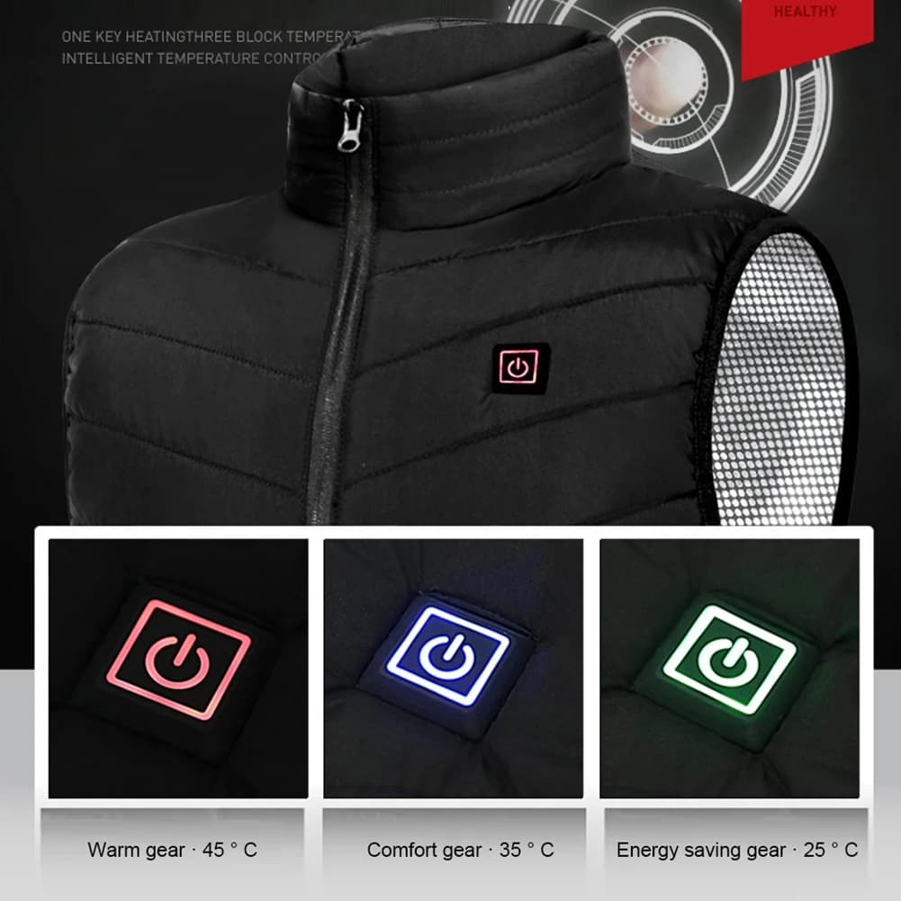 Veste chauffante 9 zones homme et femme avec technologie graphene et alimentation USB pour la pêche