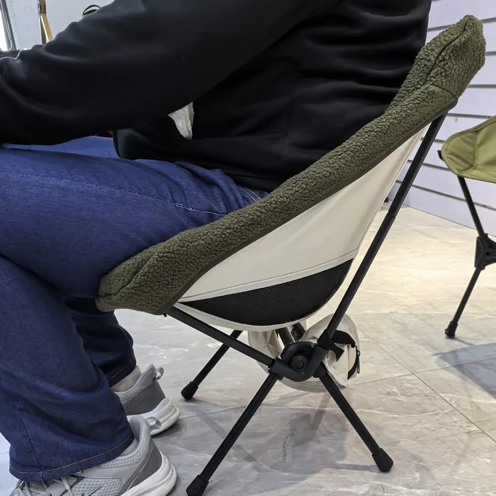 Chaise pliante d'hiver en laine épaisse - Chaise lune confortable pour camping et randonnée